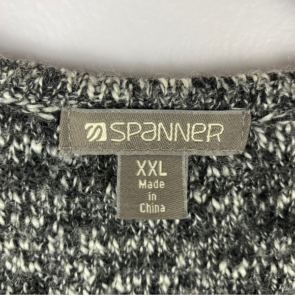 SPANNER Gray Red Wool Blend Button Wrap Knit Sweater XXL - Picture 3 of 11